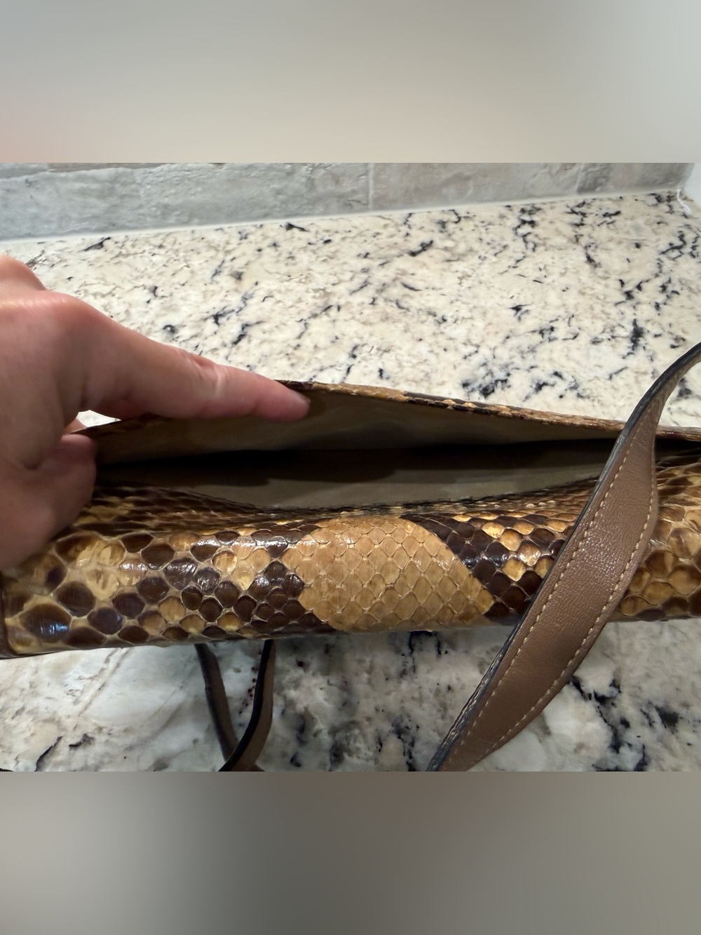 Yves Saint Laurent EUC Python & Leather Crossbody w/COA - Picture 5 of 9
